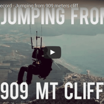 World record - Jumping from 909 meters cliff